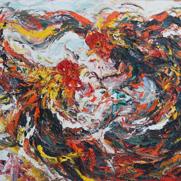 Cockfighting Painting-DSW1-0162