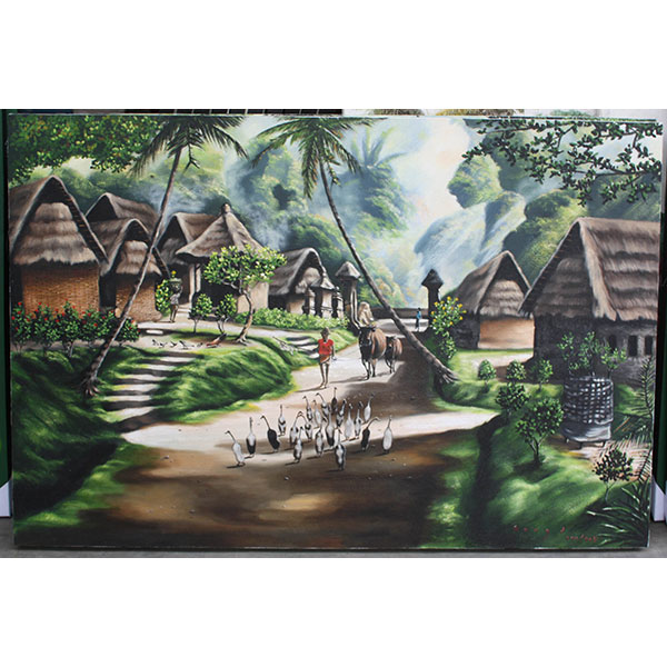 Balinese Village Painting - DSW11-0661