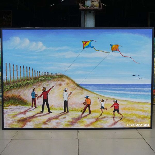 People of Playing Kites Painting-DSW11-1230