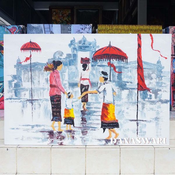 Balinese people painting refers to a distinctive style of traditional art that originated from Bali, an island in Indonesia known for its rich culture and artistic heritage. This style is characterized by intricate details, vibrant colors, and a deep connection to Bali’s religious, cultural, and natural life. Balinese People Painting-DSW4-1317