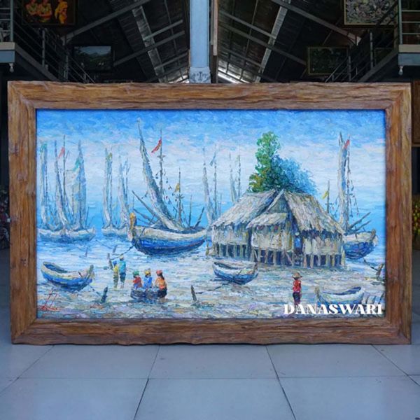 Seascape With Boats Painting-DSW11-0216