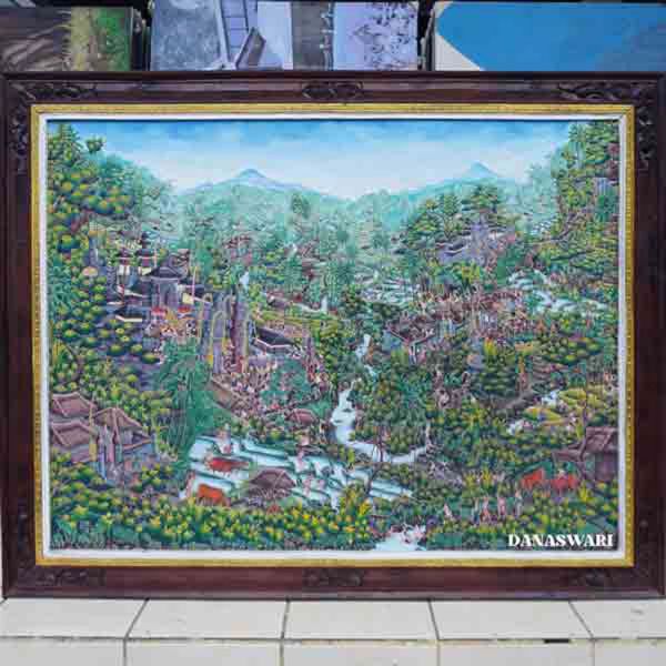 Transport yourself to the serene and vibrant world of Bali with this exquisite traditional painting. Rich in culture and history, this piece captures the essence of Bali's artistic heritage with intricate details and striking colors. Perfect for adding a touch of global flair to your home decor, this Bali traditional painting is sure to be a conversation starter and a treasured addition to your collection. Crafted with love and skill by talented Balinese artists, each brushstroke is a testament to the island's unique beauty and charm. Embrace the beauty of Bali with this stunning and authentic piece of art. Bali Traditional Pinting-DSW4-1265
