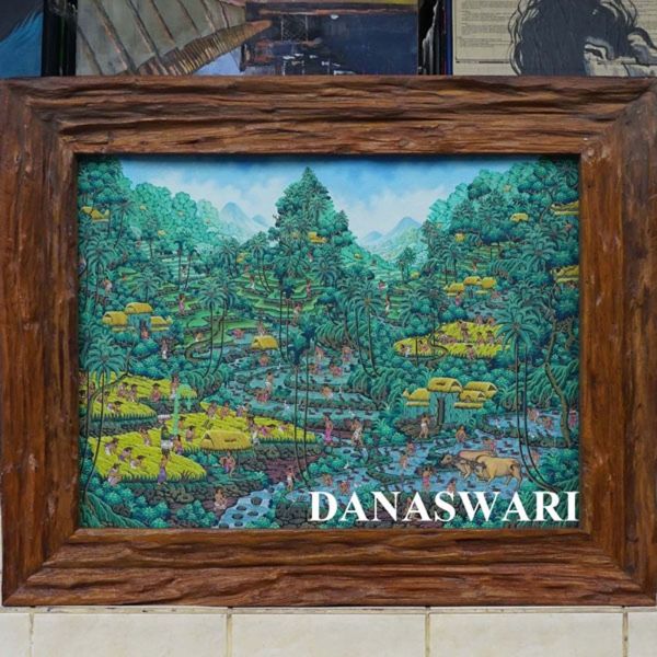 Experience the beauty of Balinese culture captured in this stunning painting. It vividly portrays traditional Balinese activities, from ceremonies to daily life, with rich colors and intricate details. Perfect for bringing a touch of cultural elegance to your space Balinese Activities Painting-DSW4-1312