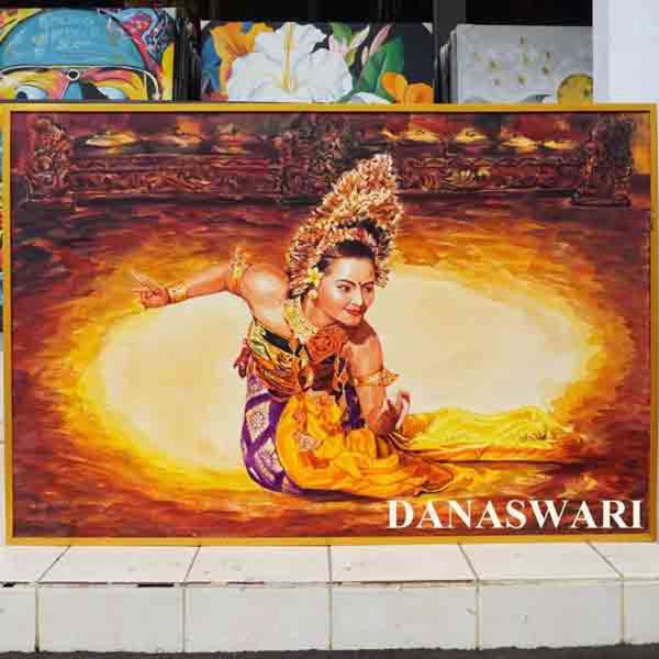 Through flowing lines and vivid colors, the artist brings to life the rhythmic elegance of a Balinese dancer, a timeless symbol of beauty and culture Balinese Dancer Painting-DSW4-1314