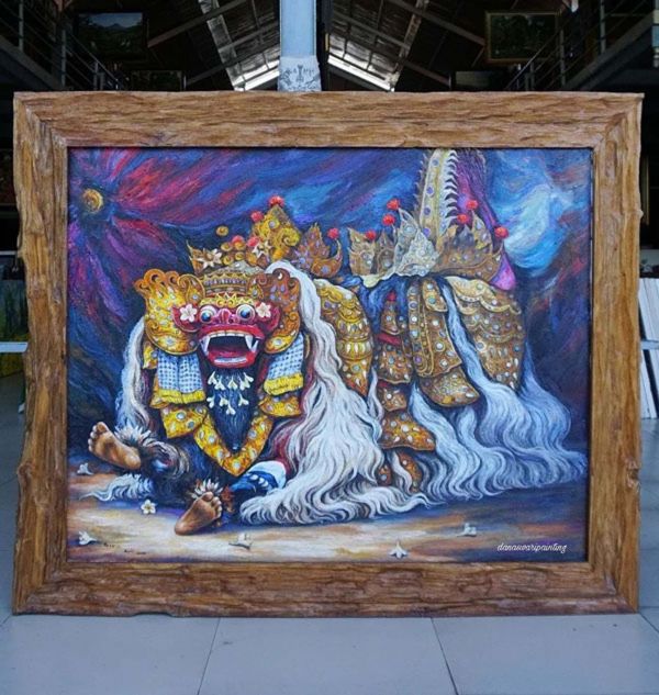 Teks sumber
This is our Market Painting artwork. Inspired by the lively ambiance of bustling markets, this hand-painted masterpiece captures the vibrant colors and energy of a busy marketplace, drawing you into its lively scene. The combination of bold brushstrokes and meticulous attention to detail brings the hustle and bustle of the market to life, making this painting a captivating centerpiece for any room. Display it in your living room, kitchen, or even your office to infuse your space with the spirit of exploration and discovery. Whether you're a art enthusiast or simply looking for a unique decor accent, this Market Painting is sure to be a cherished addition to your collection.
This is Balinese Barong Painting! Handcrafted with utmost precision and skill by skilled artisans from Bali, this painting showcases the legendary Barong, a powerful mythical creature believed to bring good luck and protect against evil spirits. The vibrant colors and detailed brushwork bring this traditional Balinese art form to life, making it a truly captivating piece for any art enthusiast or collector. Hang this Balinese Barong Painting in your home or office and experience the enchanting charm and rich cultural heritage it exudes. Balinese Barong Painting-DSW4-1198