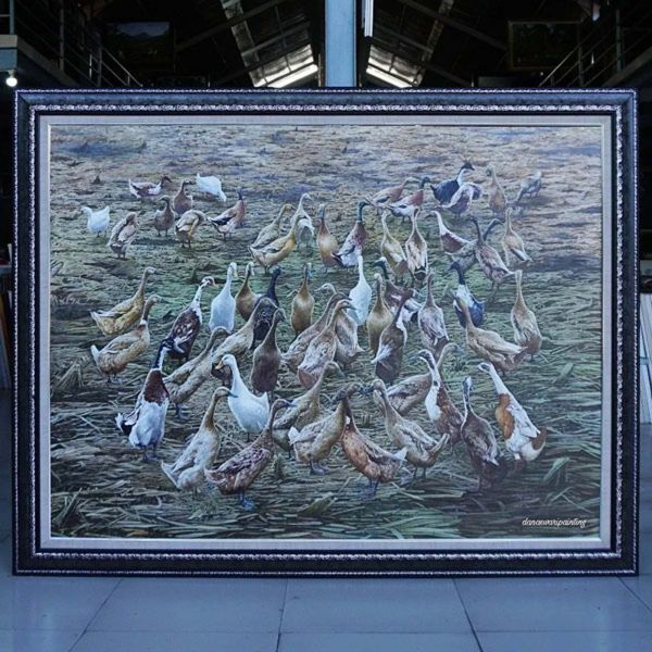 Crowd of The Duck In The Rice Fields Painting-DSW11-1115