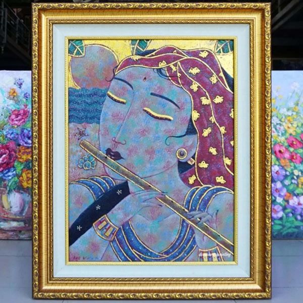 Introducing a captivating piece of art that will transport you to the enchanting island of Bali. This exquisite painting features a lovely Balinese girl, her graceful presence captured with meticulous brushstrokes and vibrant colors. The artist's attention to detail brings the girl's traditional attire to life, with intricate patterns and textures that tell a story of cultural richness and beauty. Hang this Balinese girl painting in your home and immerse yourself in the magic and allure of Bali, adding a touch of exotic elegance to your decor. Perfect as a focal point or as part of a gallery wall, this stunning artwork is a tribute to the enchanting spirit of Bali. Balinese Girl Painting- DSW4-1212