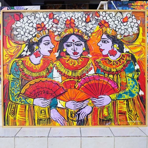 Introducing our exquisite Balinese Girl painting, a captivating work of art that beautifully captures the grace and allure of Balinese culture. Skillfully handcrafted by talented artisans, this enchanting piece depicts a Balinese girl adorned in vibrant traditional attire, her eyes radiating with warmth and tranquility. Delicately painted with an array of rich colors and intricate details, this artwork effortlessly adds a touch of elegance and cultural charm to any space. Whether displayed in your living room, bedroom, or home office, this Balinese Girl painting is sure to be a conversation starter and a cherished addition to your art collection. Introducing our exquisite Balinese Girl painting, a captivating work of art that beautifully captures the grace and allure of Balinese culture. Skillfully handcrafted by talented artisans, this enchanting piece depicts a Balinese girl adorned in vibrant traditional attire, her eyes radiating with warmth and tranquility. Delicately painted with an array of rich colors and intricate details, this artwork effortlessly adds a touch of elegance and cultural charm to any space. Whether displayed in your living room, bedroom, or home office, this Balinese Girl painting is sure to be a conversation starter and a cherished addition to your art collection.