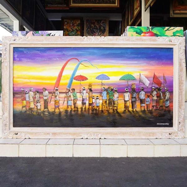 Embrace the beauty and sacredness of Balinese tradition with our exquisite handcrafted ceremonial piece. Inspired by the rich heritage of Balinese culture, this unique creation is infused with the essence of spiritual rituals and ancient ceremonies. The intricate details and vibrant colors of this ceremonial item pay homage to the Balinese people's deep-rooted beliefs and values. Whether displayed as a captivating centerpiece or used in meditation practices, this piece radiates tranquility and brings the enchanting energy of the Balinese spirit into your sacred space. Immerse yourself in the allure of Balinese tradition with this extraordinary ceremonial treasure. Balinese Tradition Ceremony-DSW4-1218