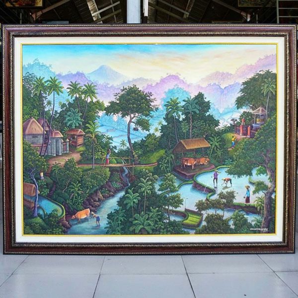 Village Landscape Painting-DSW11-1137