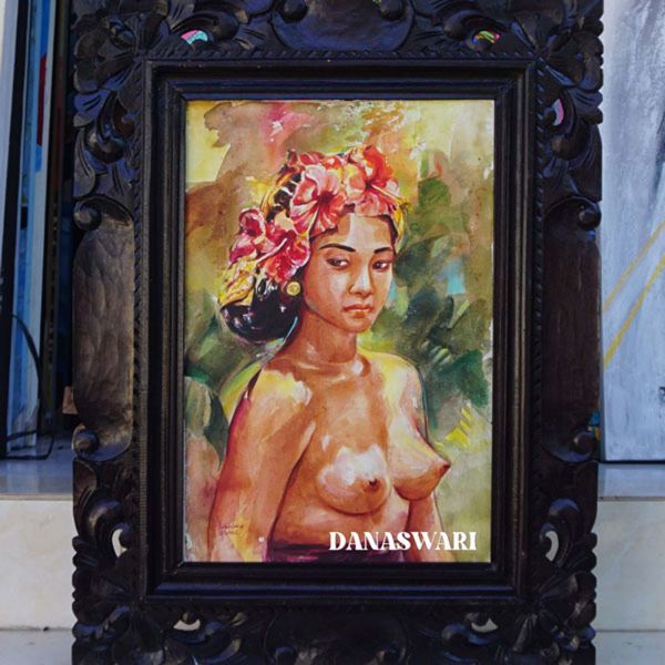 This is our stunning Balinese Girl Painting! Adorn your walls with the exquisite beauty of Balinese culture captured on canvas. This handcrafted masterpiece showcases the grace and elegance of a Balinese girl, as she gazes off into the distance with a sense of serenity. Every stroke of the brush showcases the artist's meticulous attention to detail, from the intricate patterns on her traditional dress to the subtle highlights in her expressive eyes. This unique artwork is sure to bring a touch of exotic charm to any space. Balinese Girl Painting-DSW4-1223