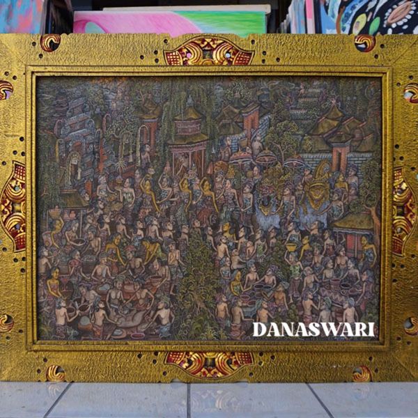 Introducing a mesmerizing piece of art that beautifully showcases the rich heritage of Balinese culture - this Balinese Traditional Painting is a true masterpiece. Skillfully handcrafted by talented artisans, this painting reflects the intricate details and vibrant colors synonymous with Balinese art. Depicting traditional scenes, from lush landscapes to captivating folklore, this painting effortlessly captures the essence of Balinese traditions and brings a touch of cultural elegance to any space. Display it proudly in your home or gift it to a loved one, making this exquisite Balinese Traditional Painting a truly unique and cherished addition to your art collection. Balinese Traditional Painting-DSW4-1232