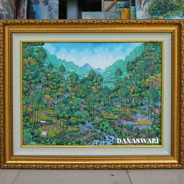 Add a touch of Balinese charm to your space with this exquisite Balinese Traditional Painting. Handcrafted by skilled artisans, this vibrant and detailed artwork captures the beauty and rich cultural heritage of Bali. Featuring traditional motifs and vivid colors, this painting is a perfect statement piece for any home or office. Bring a piece of the enchanting island of Bali into your life with this breathtaking Balinese Traditional Painting. Balinese Traditional Painting-DSW4-1244