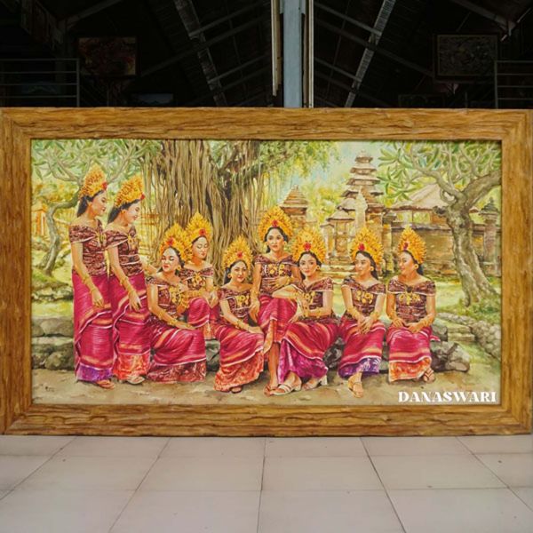 Adorn your space with the enchanting beauty of this Balinese Girl Painting. Featuring intricate details and vibrant colors, this stunning piece captures the essence of traditional Balinese artistry. The delicate brushstrokes bring the young girl to life, showcasing her serene expression and graceful presence. Perfect for adding a touch of exotic elegance to any room, this painting is sure to be a cherished addition to your collection. Embrace the mystique of Bali and be captivated by the allure of this timeless work of art. Balinese Girl Painting-DSW4-1251
