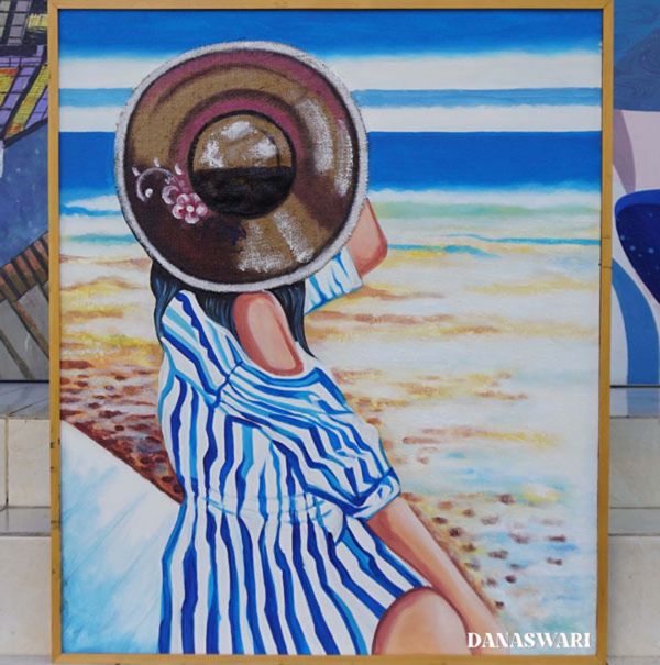 Girl On The Beach Painting-DSW8-2286