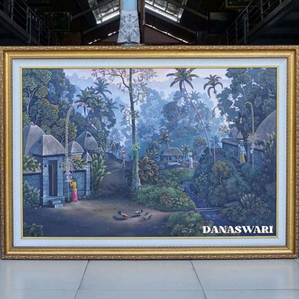 The vibrant atmosphere of a Balinese village during Galungan unity, tradition, and spirituality come together in perfect harmony. A Sacred Day in Bali Painting-DSW4-1328