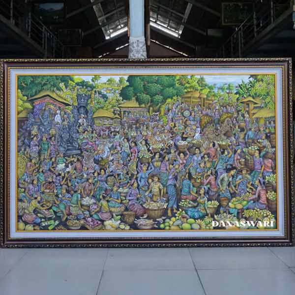 Bali is not only beautiful in its landscapes, but also rich in tradition. Bali in Tradition’ reflects the harmony of culture that lives on in the midst of modernity. Bali in Tradition Painting-DSW4-1344